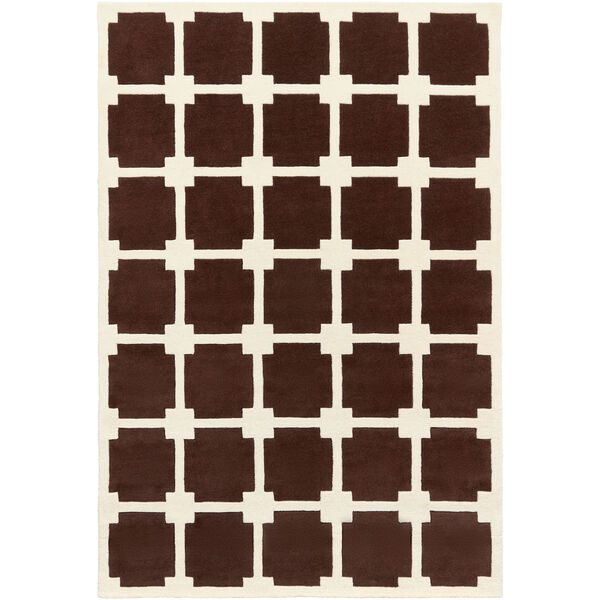 Block Rug 250x350 cm Brown/White