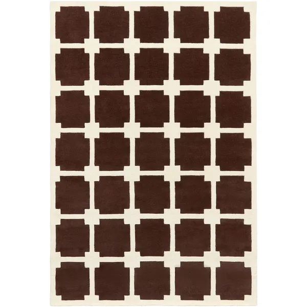 Block Rug 250x350 cm Brown/White