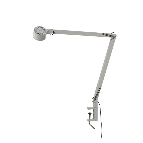 W127 Winkel Bordlampe Med Klemme Grå