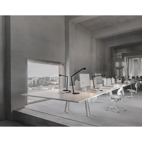 W227 Winkel Alu Bordlampe Raw Tumbled