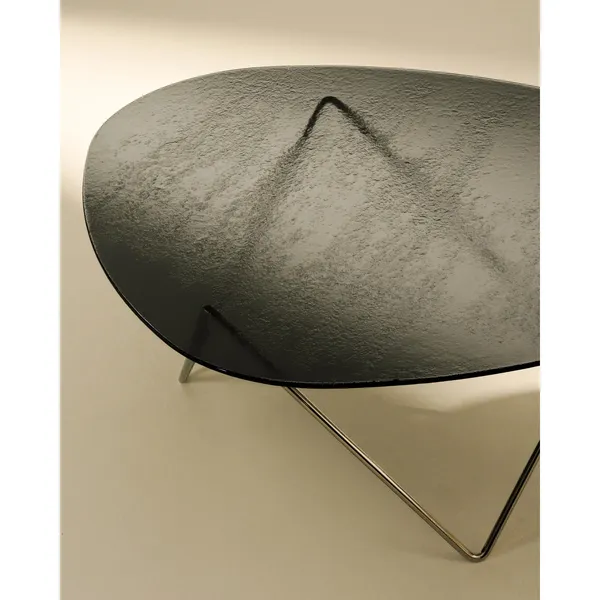 Pedrera Coffee Table Black Semi Matt/Smoke/Glass