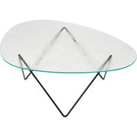 Mesa de Centro Pedrera Negra Semimate/ Transparente/vidrio