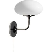 Stemlite Wall Lamp Black Chrome/Opal