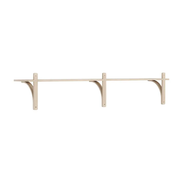 Levi 180 Shelf Small Brass/ White Pigmented Oak