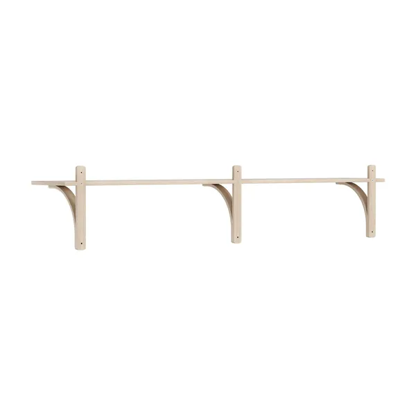Levi 180 Shelf Small Aluminum/ White Pigmented Oak