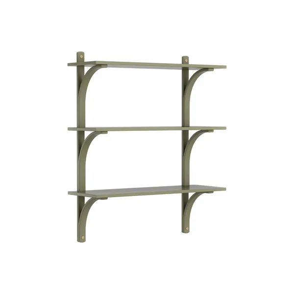Levi 90 Shelf Medium Brass/ Moss Green/Ash