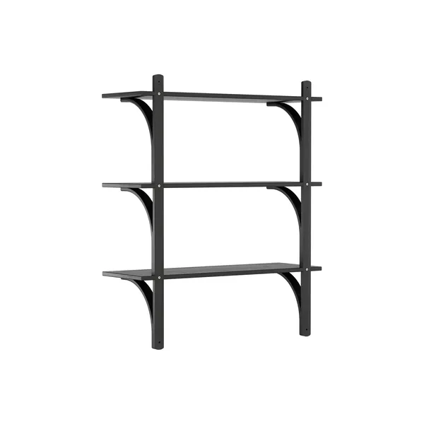Levi 90 Hylle Medium Aluminium/ Sort Ask