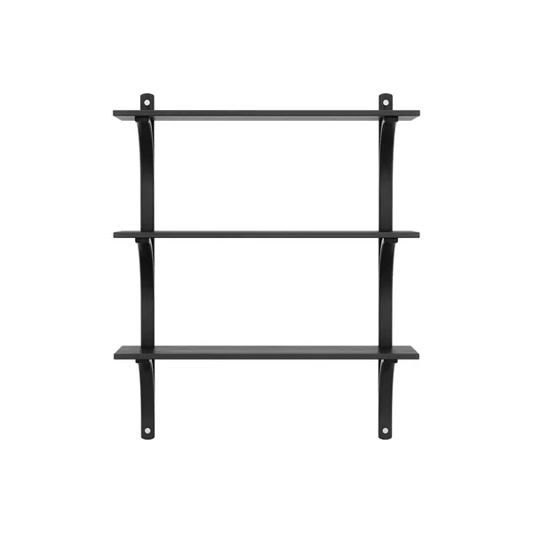 Levi 90 Hylle Medium Aluminium/ Sort Ask