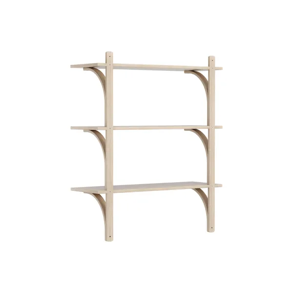 Levi 90 Shelf Medium Aluminum/White Pigmented Oak