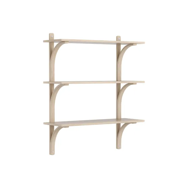 Levi 90 Shelf Medium Aluminum/White Pigmented Oak