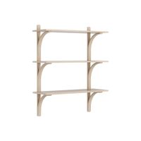Levi 90 Shelf Medium Aluminum/White Pigmented Oak