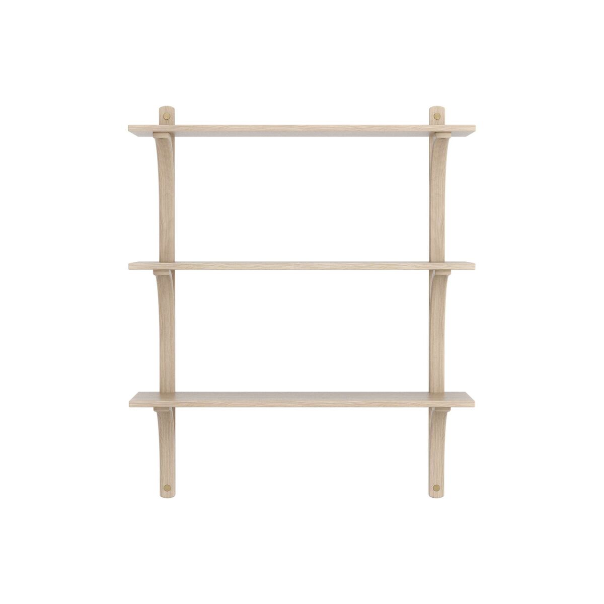 Levi 90 Shelf Medium Brass/ White Pigmented Oak