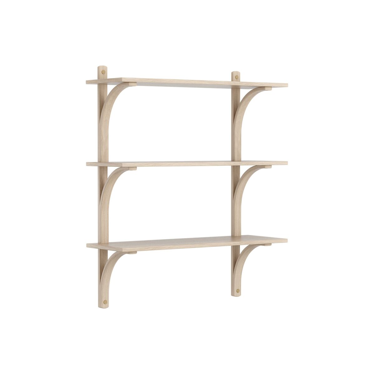 Levi 90 Shelf Medium Brass/ White Pigmented Oak