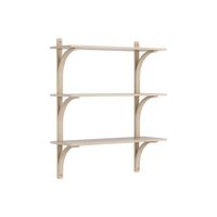 Levi 90 Shelf Medium Brass/ White Pigmented Oak