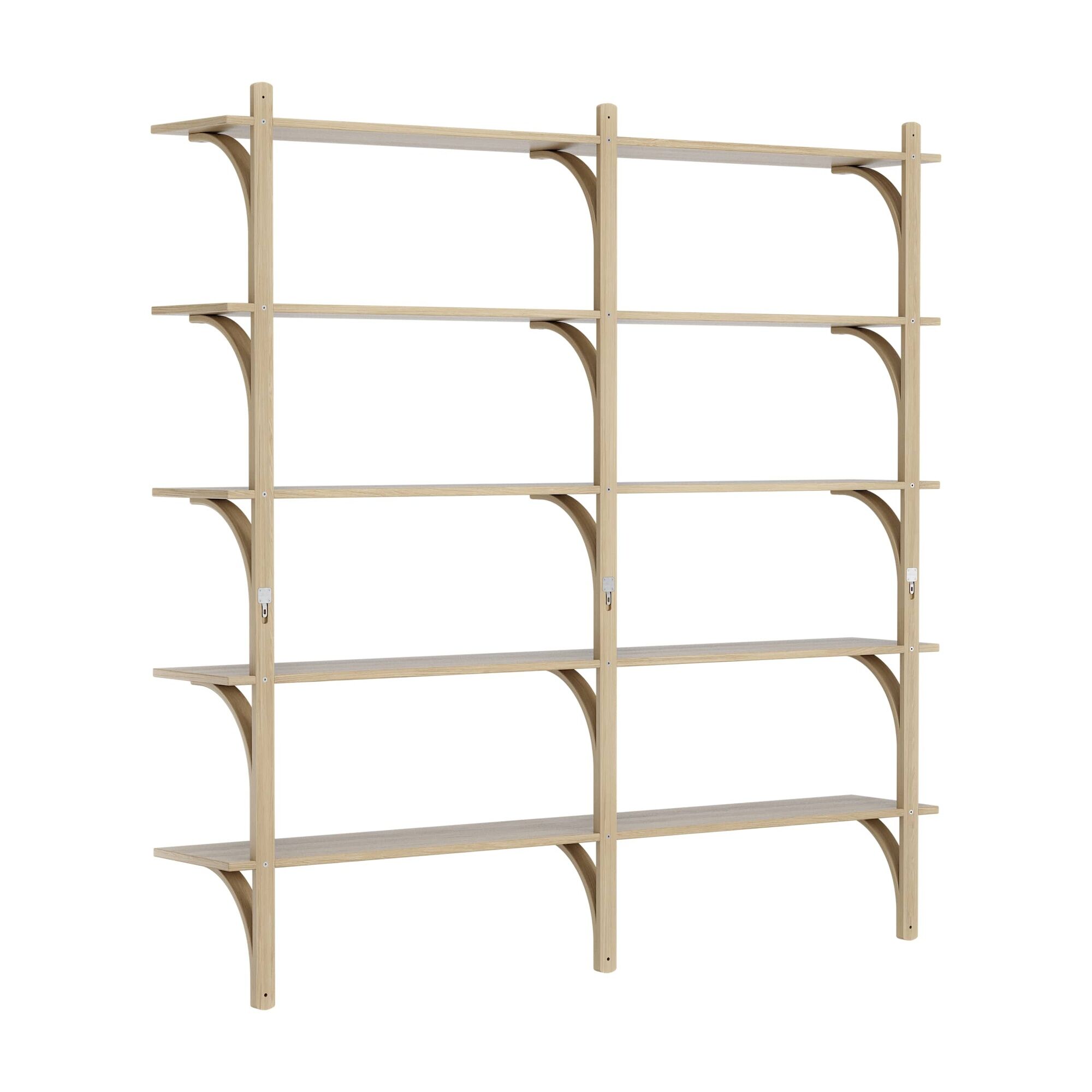 Levi 180 Hylle Stor Aluminium/eik