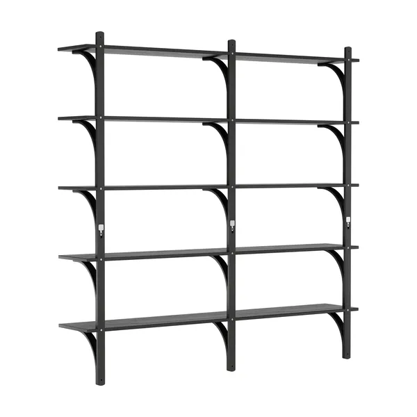 Levi 180 Shelf Large Brass/ Black Ash
