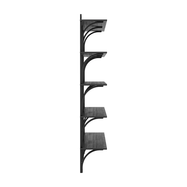 Levi 180 Shelf Grande Alluminio/ Nero Nero