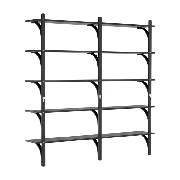 Levi 180 Shelf Grande Alluminio/ Nero Nero