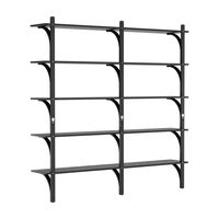 Levi 180 Shelf Grande Alluminio/ Nero Nero
