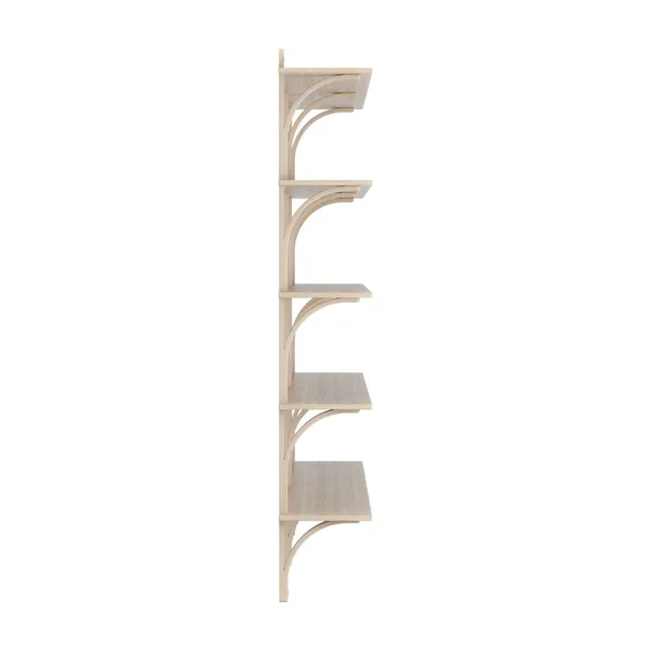 Levi 180 Shelf Large Aluminum/ White Pigmented Oak