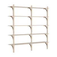 Levi 180 Shelf Large Aluminum/ White Pigmented Oak