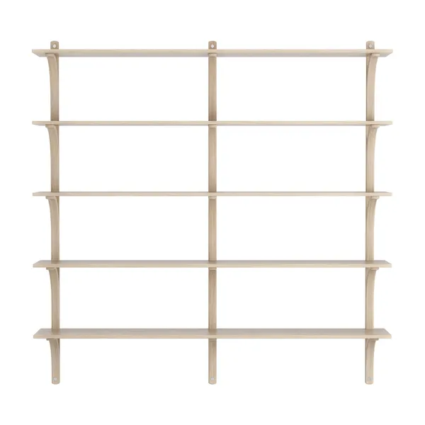 Levi 180 Shelf Large Aluminum/ White Pigmented Oak