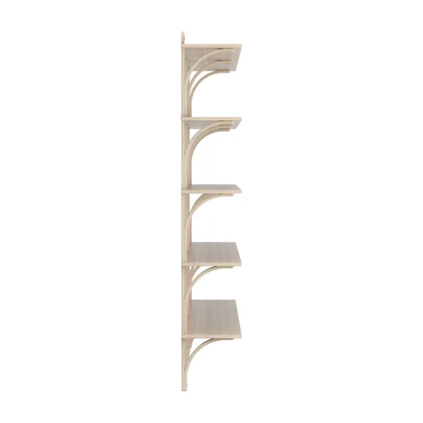 Levi 180 Shelf Large Brass/ White Pigmented Oak