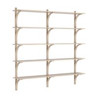 Levi 180 Shelf Large Brass/ White Pigmented Oak