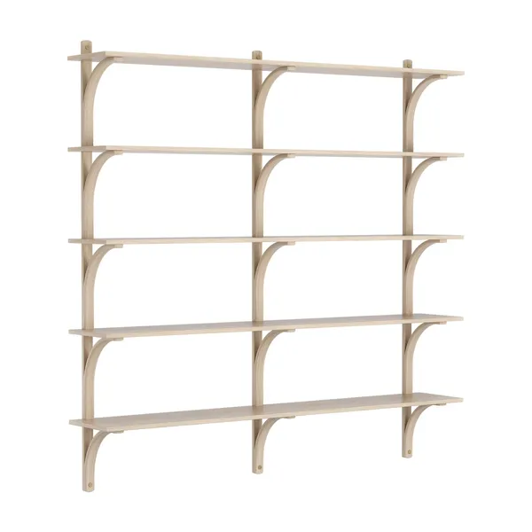 Levi 180 Shelf Large Brass/ White Pigmented Oak