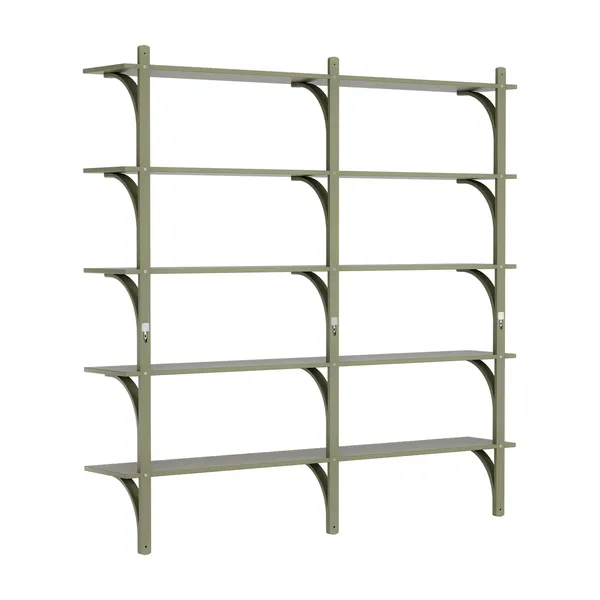 Levi 180 Shelf Large Brass/ Moss Green/Ash