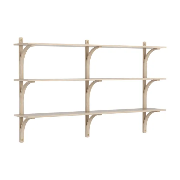 Levi 180 Shelf Medium Brass/ White Pigmented Oak