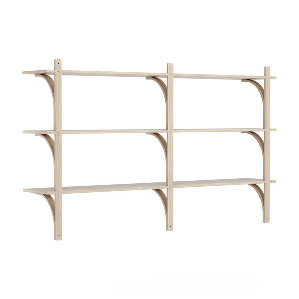 Levi 180 Shelf Medium Brass/ White Pigmented Oak