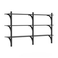 Levi 180 Shelf Medium Aluminum/ Black Ash