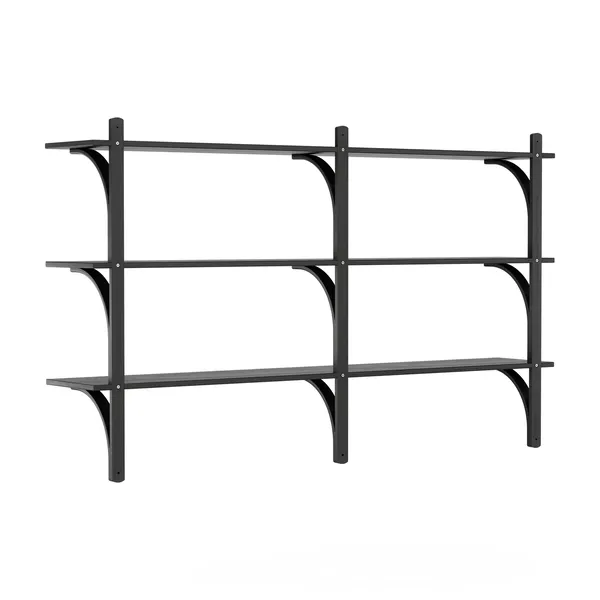 Levi 180 Shelf Medium Aluminum/ Black Ash