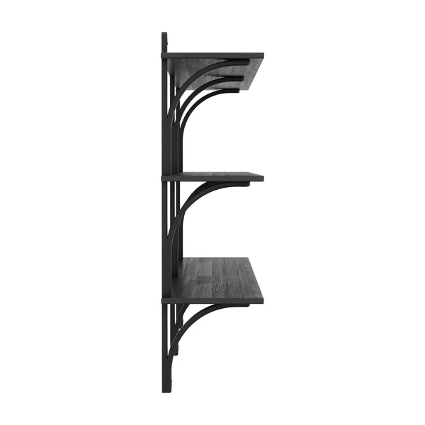 Levi 180 Shelf Medium Brass/ Black Ash