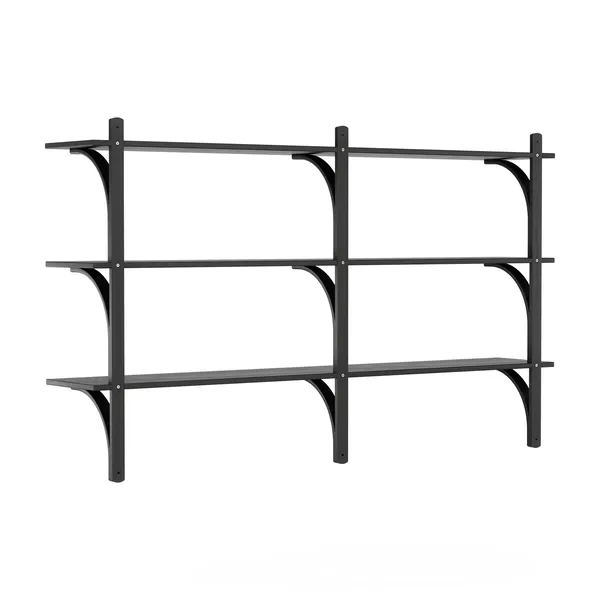 Levi 180 Shelf Medium Brass/ Black Ash