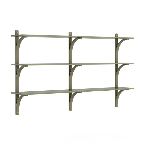 Levi 180 Shelf Medium Ottone/ Verde muschio/Frassino