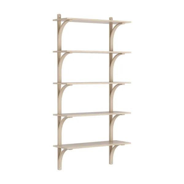 Levi 90 Shelf Large Aluminum/ White Pigmented Oak