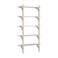 Levi 90 Shelf Large Aluminum/ White Pigmented Oak