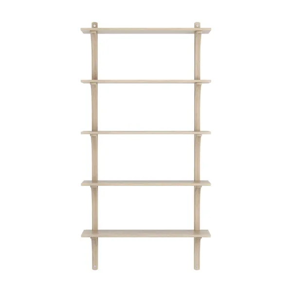 Levi 90 Shelf Large Aluminum/ White Pigmented Oak