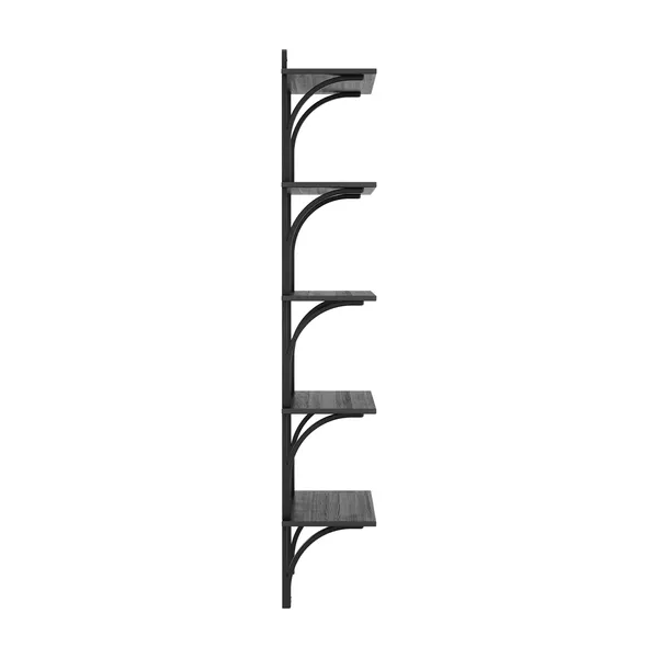 Levi 90 Shelf Large Aluminum/ Black Ash