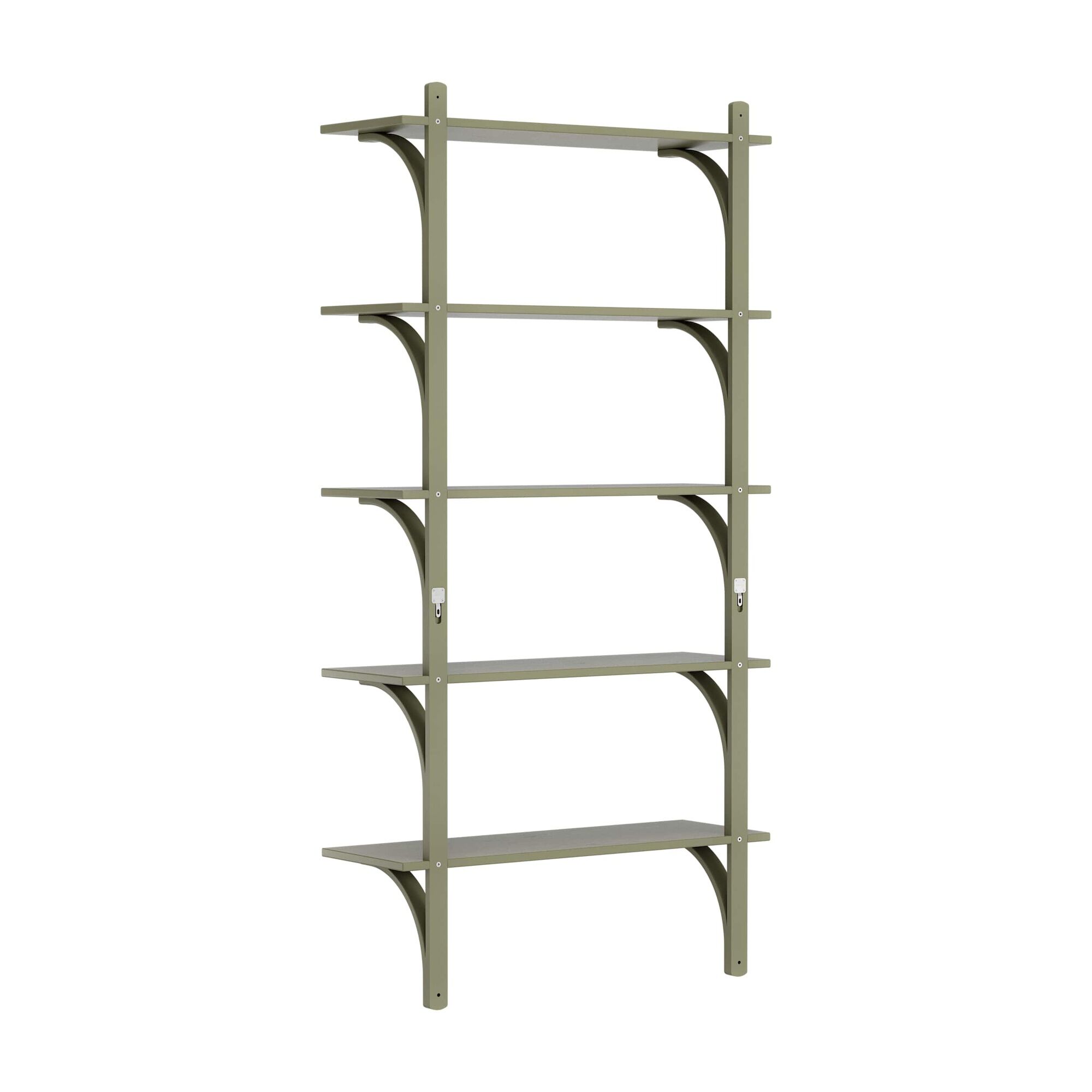 Levi 90 Hylle Stor Aluminium/ Mosegrønn/ask