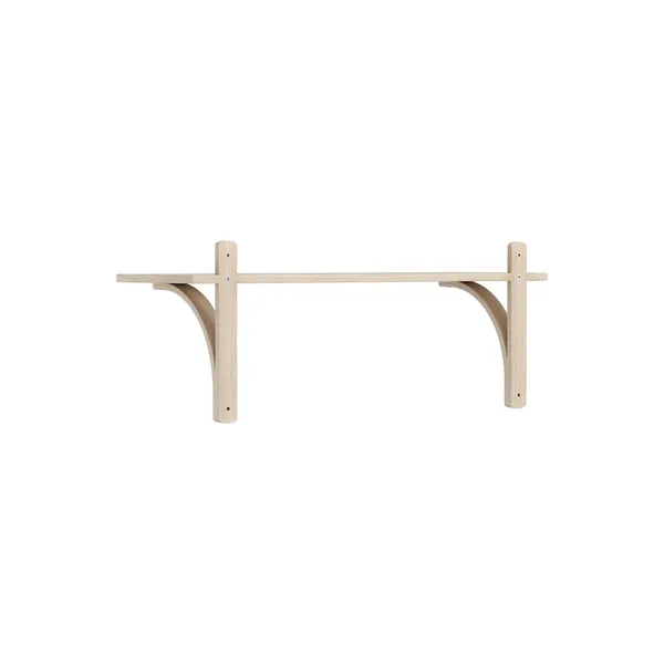 Levi 90 Shelf Small Brass/ White Pigmented Oak