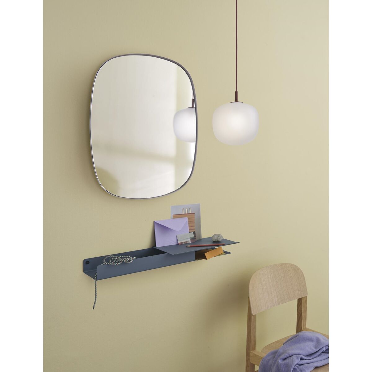 Framed Spejl 40x40 cm Taupe/Klar