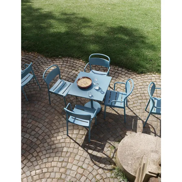Linear Steel Dining Chair With Armrest Taupe