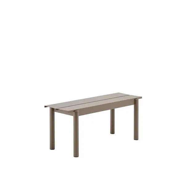 Linear Steel Bench 110 x 34 cm Taupe