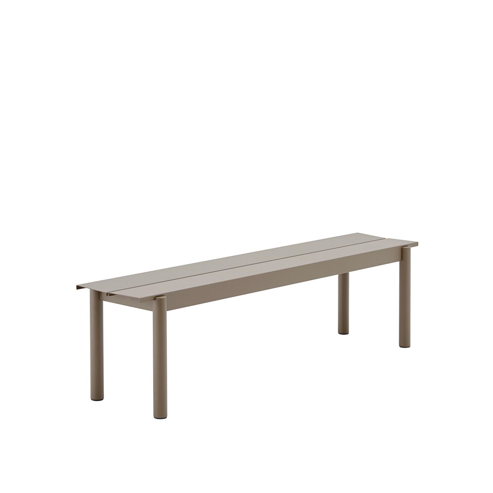 Lineær Stålbenk 110 x 34 cm Taupe