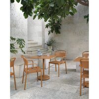 Linear Stahl-Café-Gartentisch 73x70 cm Taupe