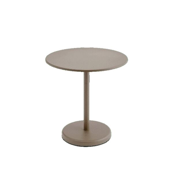 Mesa de Café y Jardín de Acero Lineal 70x73 Gris Topo