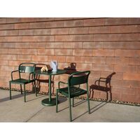 Linear Stahl-Café-Gartentisch 70x73 Taupe
